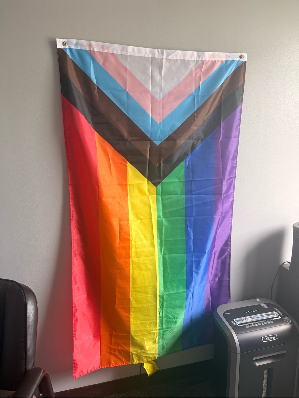 Progress Pride Flag Wall Flag - Rainbow & Chevron Design